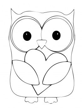 Owl hugging heart owl coloring pages heart coloring pages owl patterns