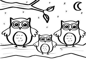 Owl coloring pages tpt