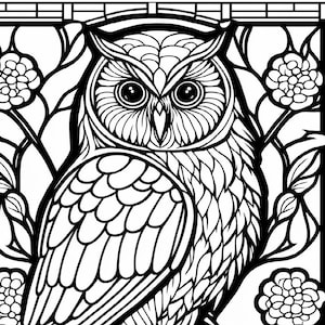 Owl coloring poster