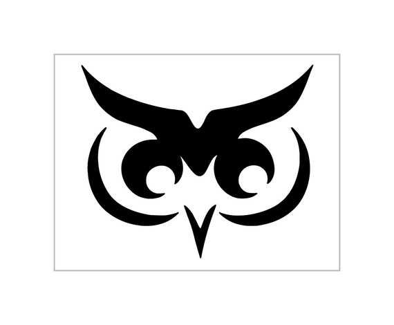 Owl eyes stencil halloween animal face pumpkin carving reusable sheet s