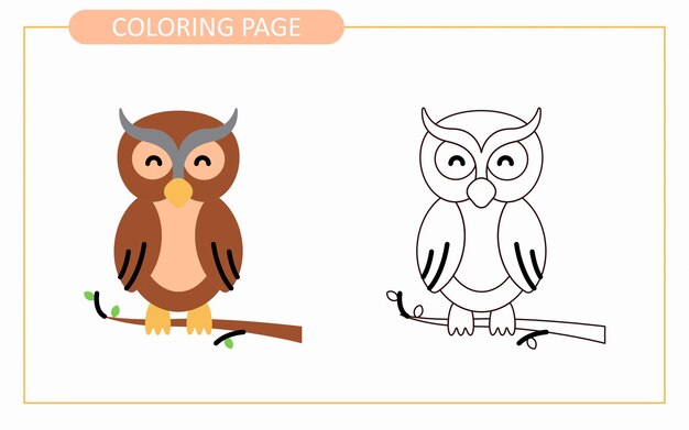 Premium vector coloring page of owl educational tracing coloring book for kids
