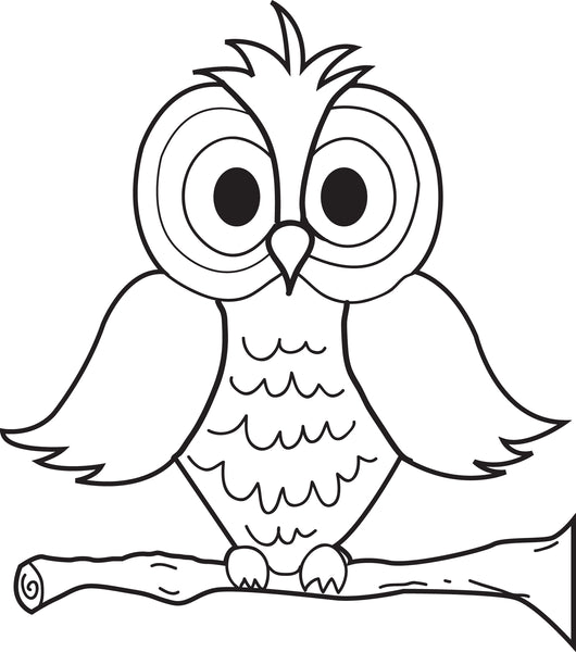 Printable cartoon owl coloring page for kids â