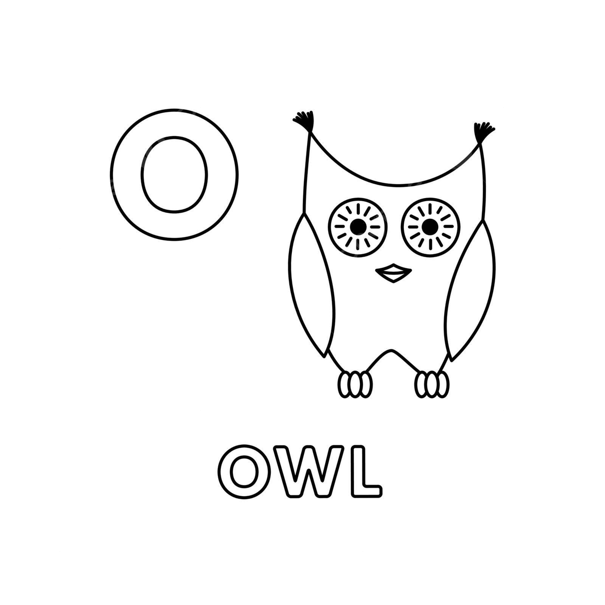 Cute cartoon animal alphabet in vector format printable owl coloring pages vector page character wte png and vector with transparent background for free download