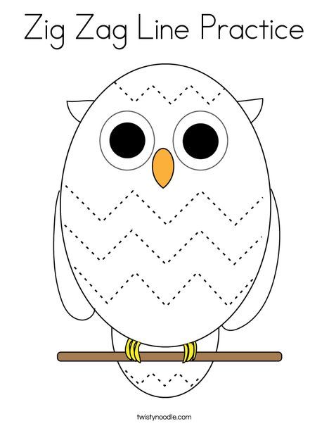 Zig zag line practice coloring page