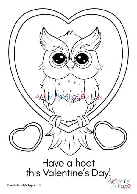 Have a hoot valentine louring page