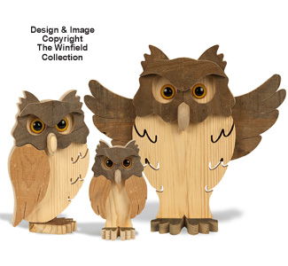 Woodland layered owl pattern set d animal project patterns the winfield collection