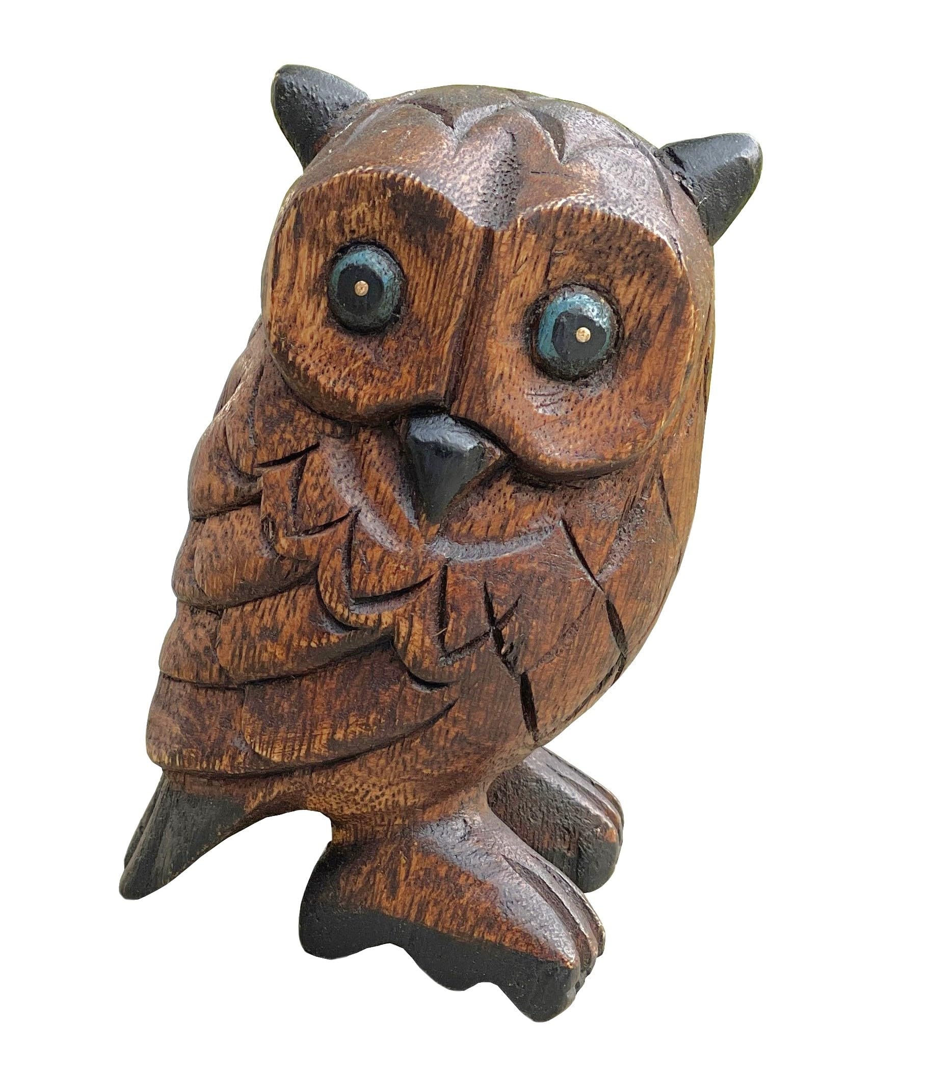 Land of simple treasures hand carved owl figurine