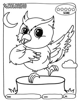 Coloring pages cute owl sheets by this is a book by nr design tpt