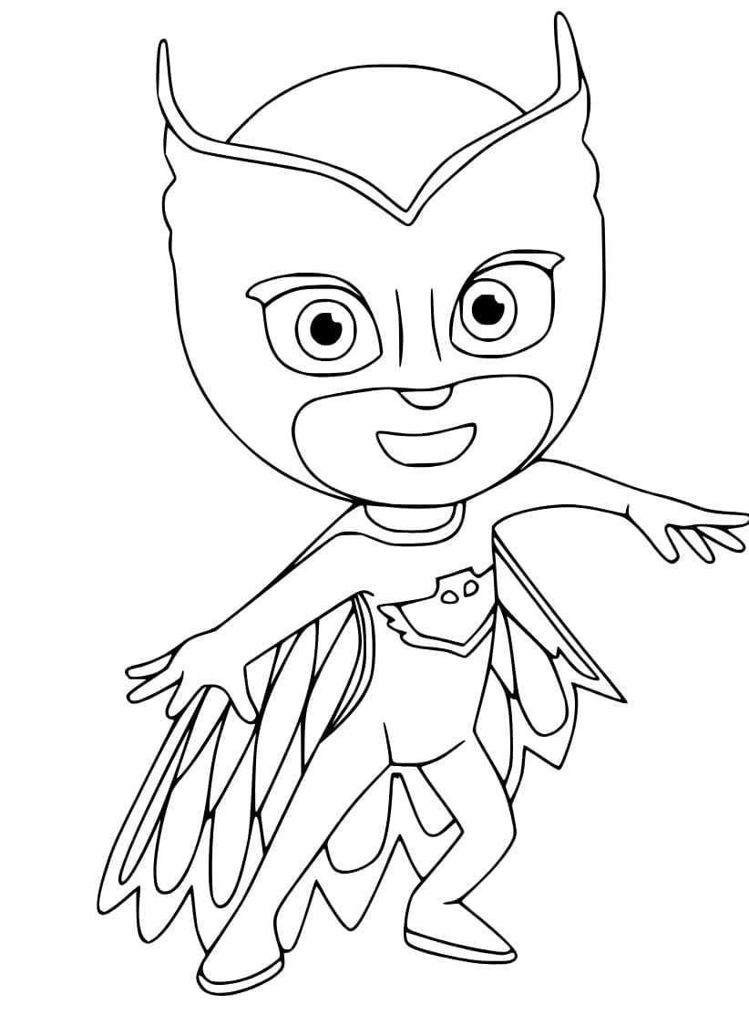 Smiling owlette coloring page