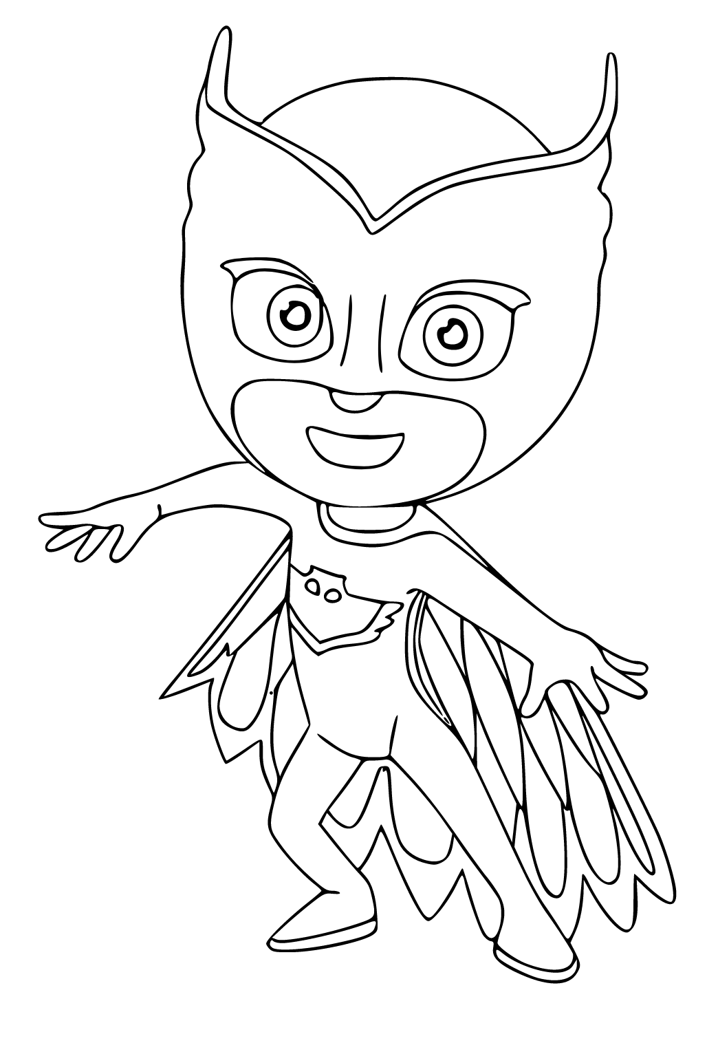 Free printable pj masks bird coloring page for adults and kids