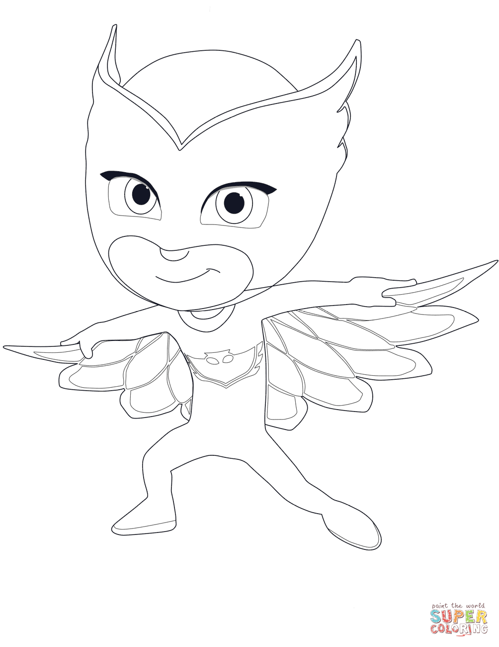 Owlette from pj masks coloring page free printable coloring pages