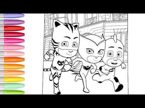 Coloring pj masks owlette catboy gekko coloring pages how to color pj masks coloring book for kids