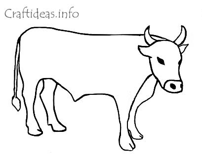 Chinese new year coloring book page of an ox