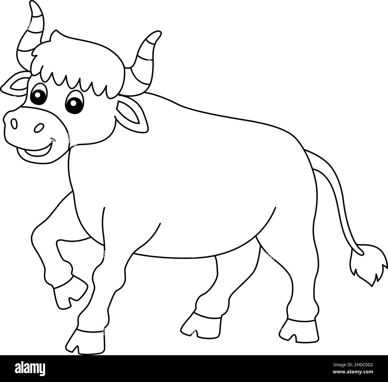 Ox coloring page isolated for kids stock vector image art