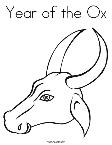 Year of the ox coloring page