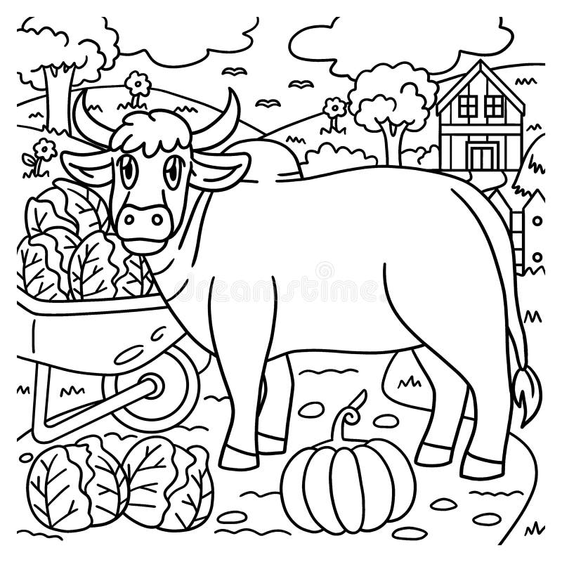 Ox colouring page stock illustrations â ox colouring page stock illustrations vectors clipart