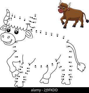 Ox coloring page isolated for kids stock vector image art