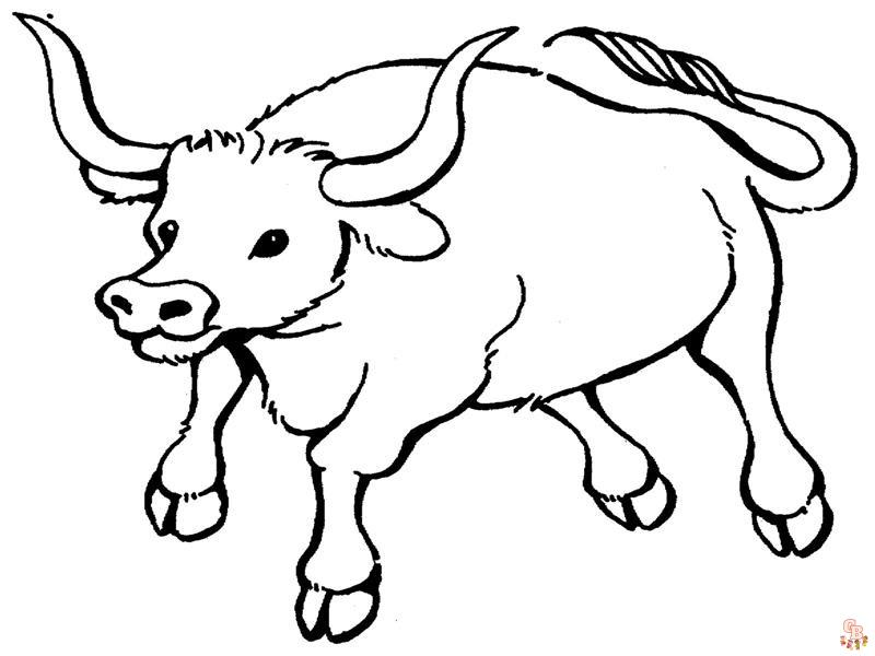 Fun and free bull coloring pages for kids