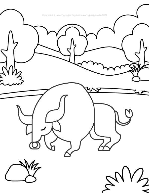 Free bull coloring page
