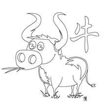 Chinese astrology ox coloring pages