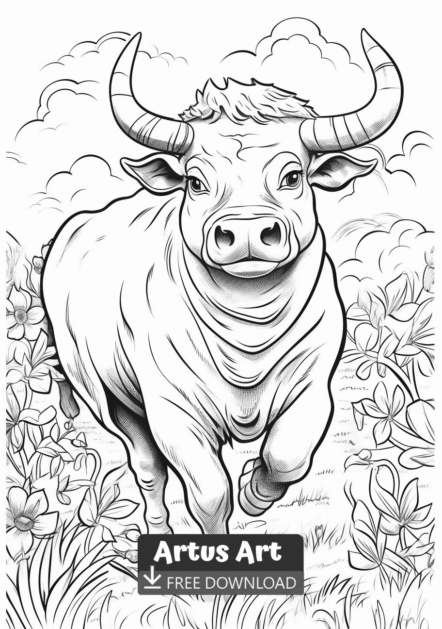 Ox coloring page for kids monster coloring pages coloring pages pirate coloring pages