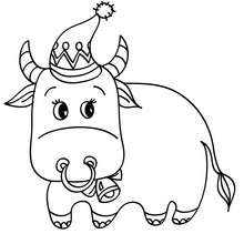 Decorated ox coloring pages