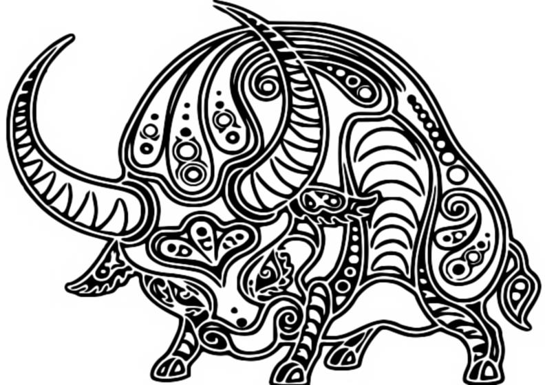 Art therapy coloring page new year year of the ox