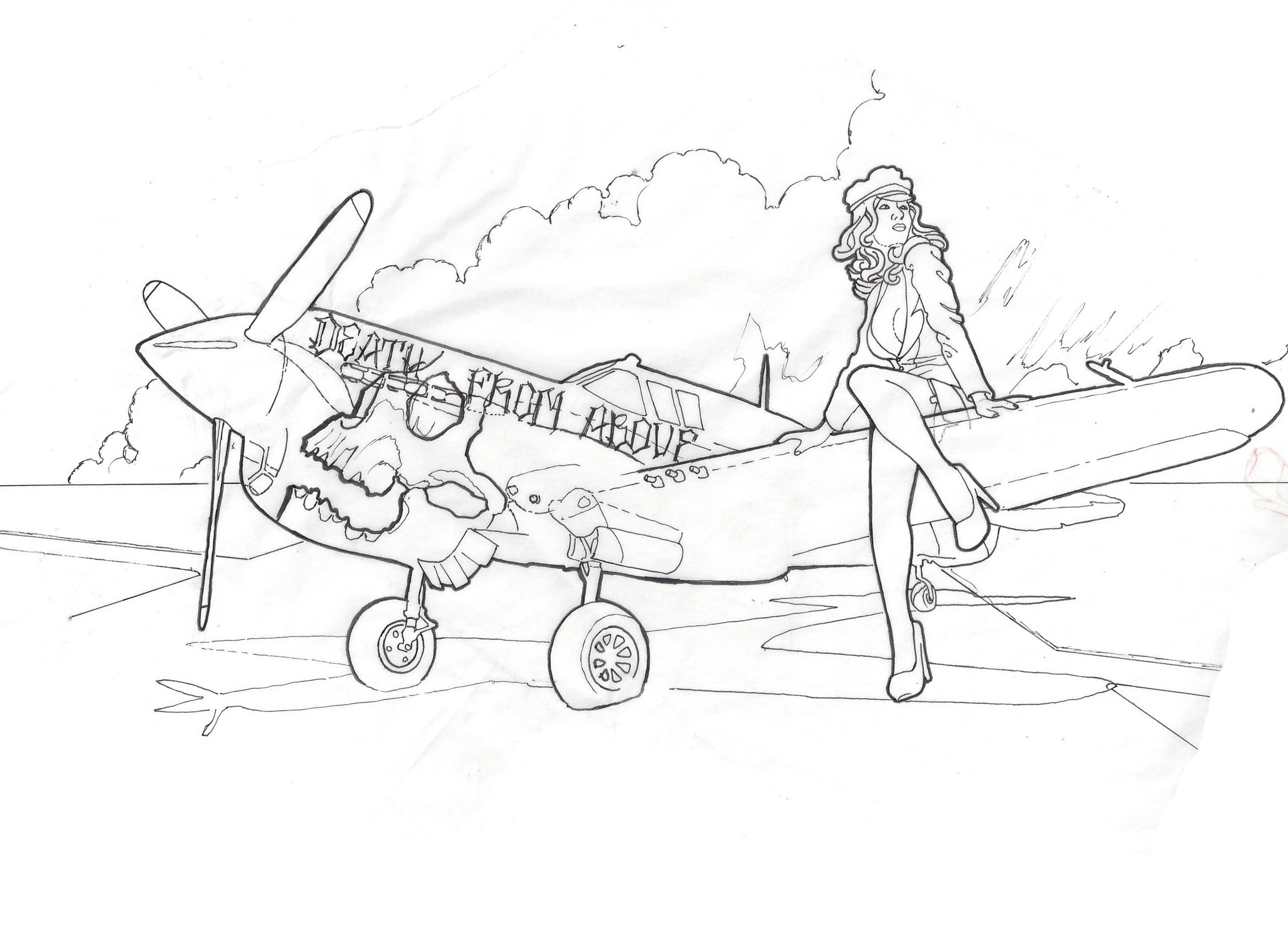 Mustang pin up tattoo drawing for next week bohemian tattoo