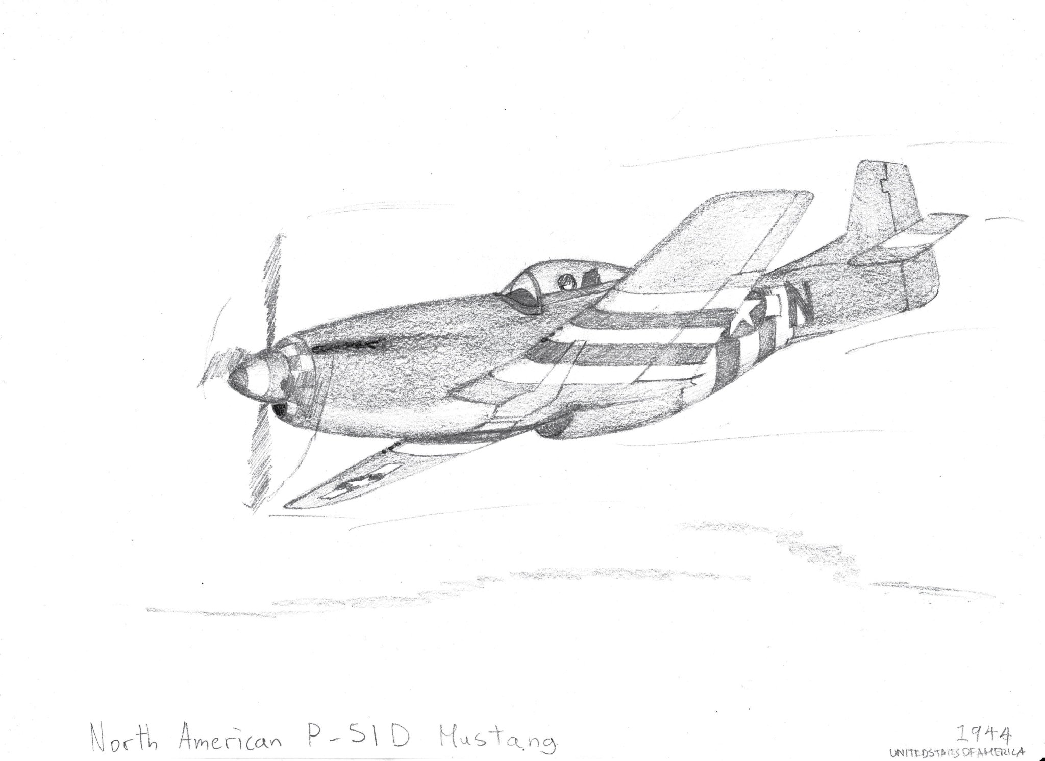 Wwii aircraft drawings on x north american p