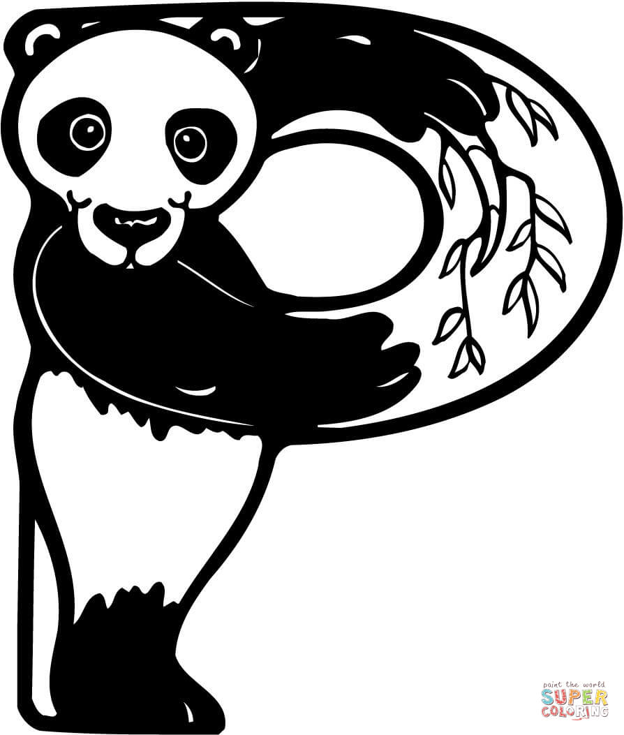 Letter p is for panda coloring page free printable coloring pages
