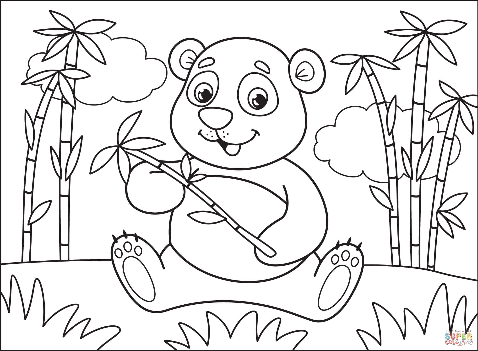 Panda coloring page free printable coloring pages