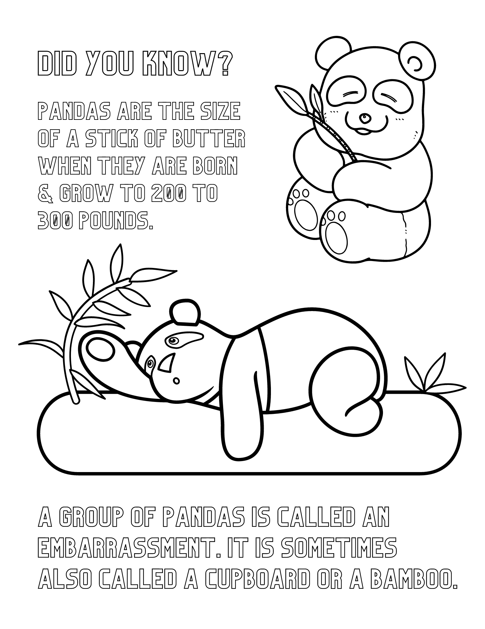 Fun panda facts and free printable panda coloring pages