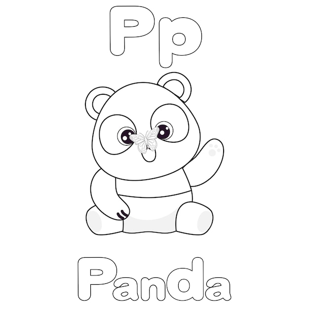 Premium vector p for panda