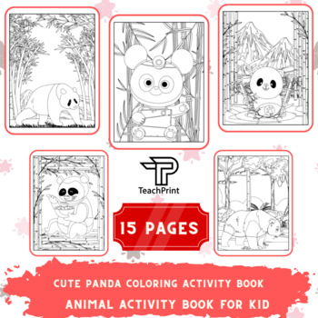 Panda activity coloring pages for kids