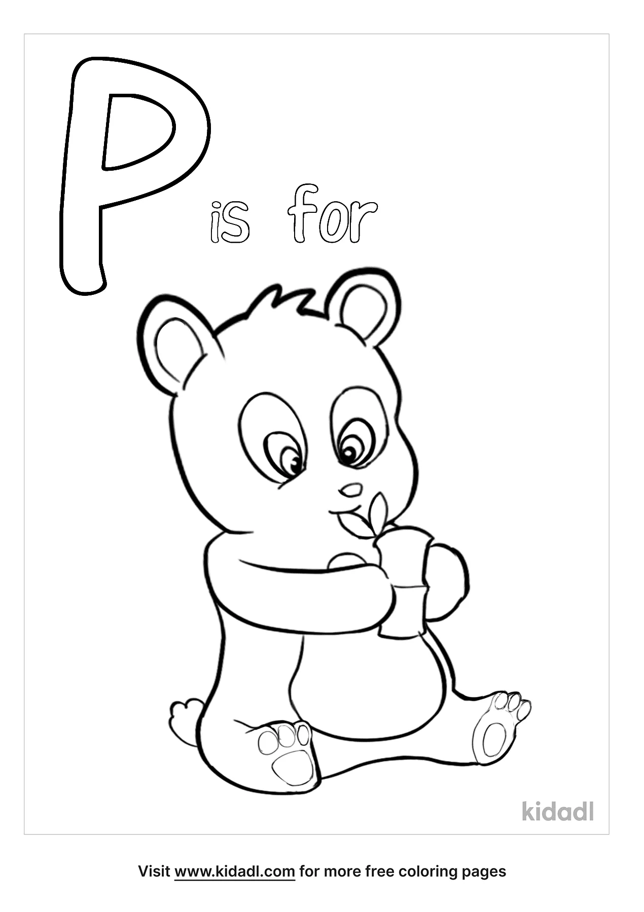 Free p is for panda coloring page coloring page printables
