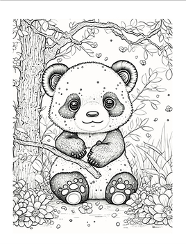 Cute baby panda coloring book for adults cute panda coloring pages for kids