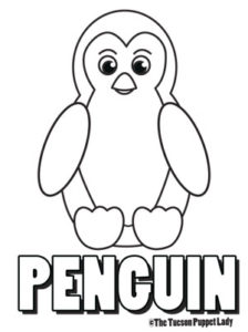 Free penguin coloring page â the tucson puppet lady