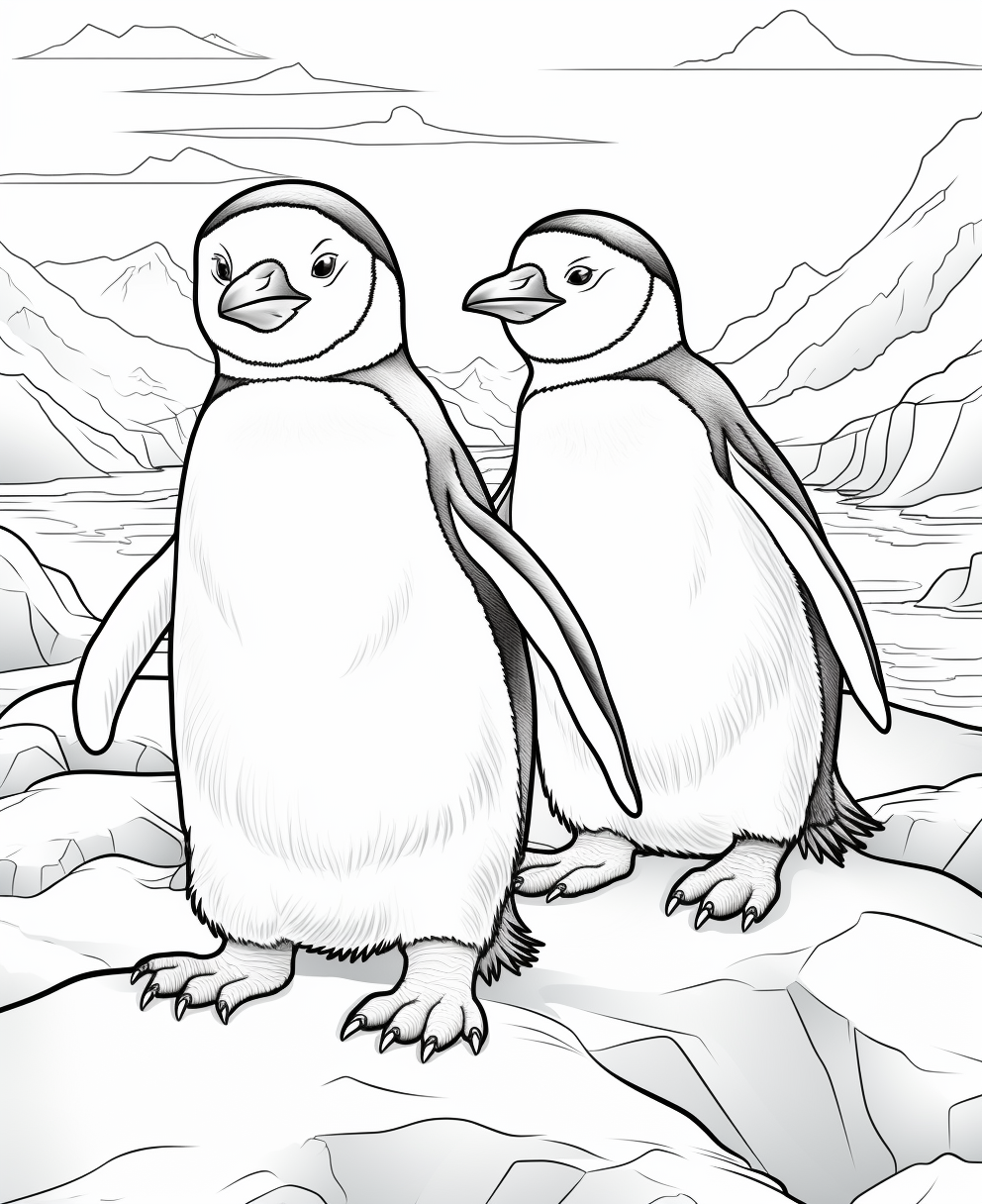 Penguin coloring book for children coloring pages