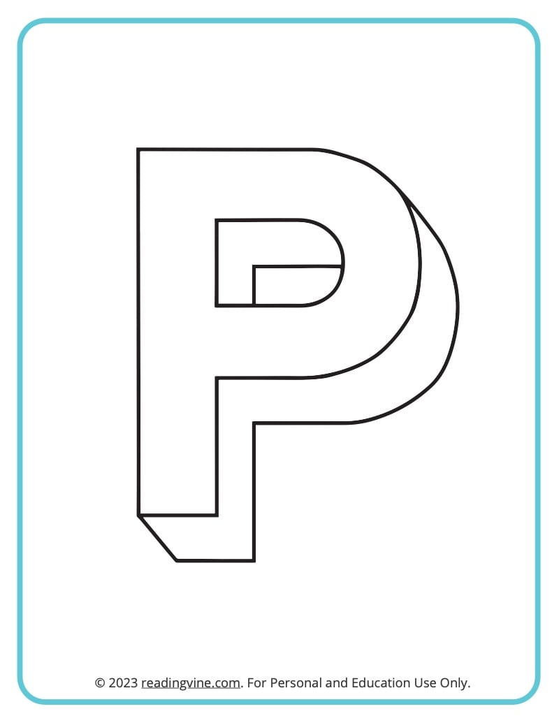 Letter p coloring pages