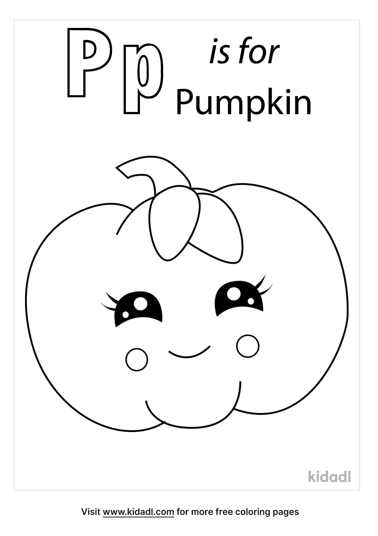 Free p is for pumpkin coloring page coloring page printables