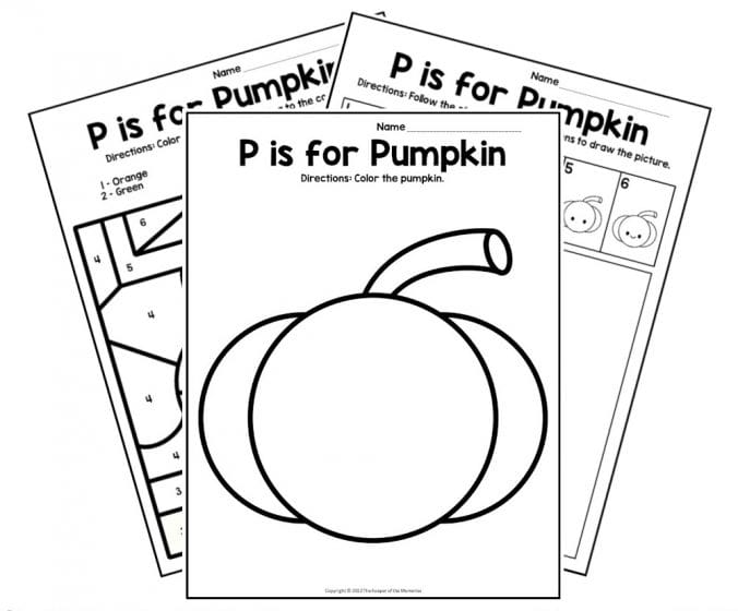 Free printable p is for pumpkin letter p worksheets