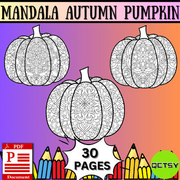 Mindfulness autumn pumpkin coloring pages find tranquility with mandala pumpkin