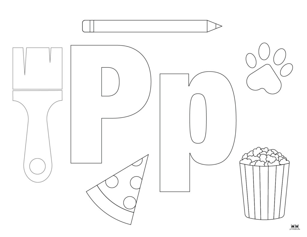 Letter p coloring pages