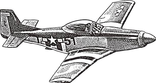 Mustang fighter plane stock illustration