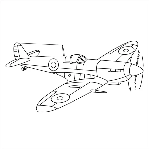 Mustang aircraft war world fighter coloring page vintage war plane stock vector by thumbdown