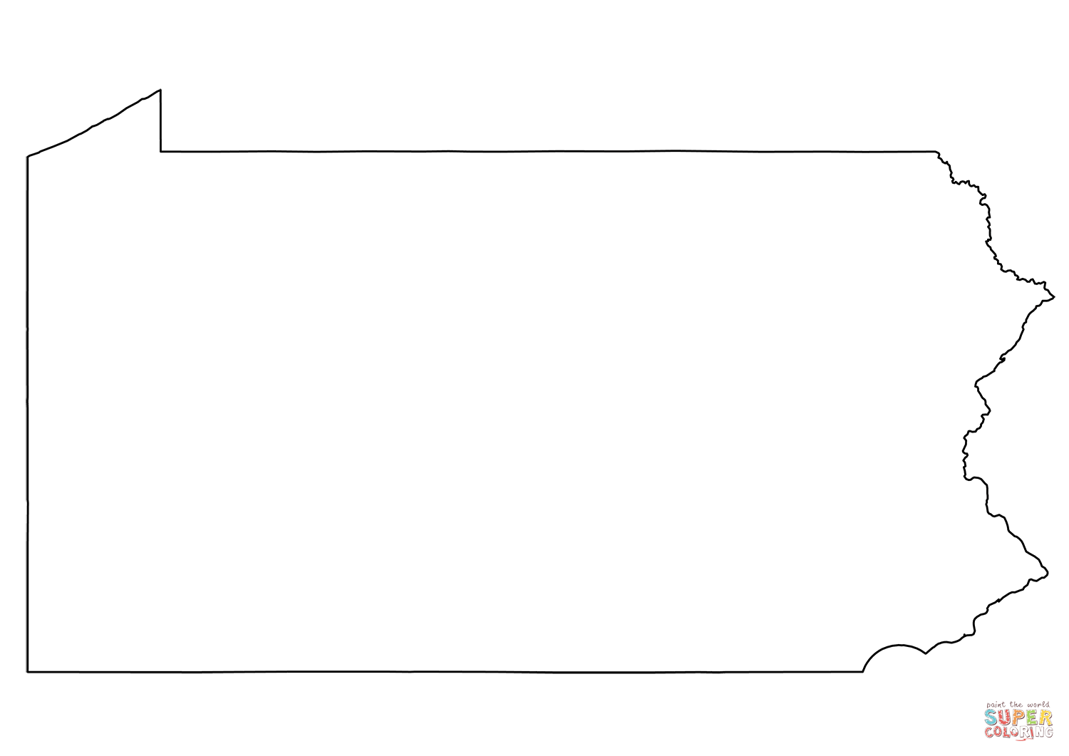 Outline map of pennsylvania coloring page free printable coloring pages