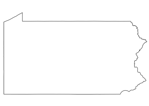 Outline map of pennsylvania coloring page free printable coloring pages