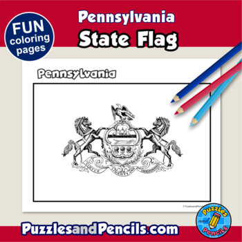 Pennsylvania symbols coloring pages with map and state flag state symbols