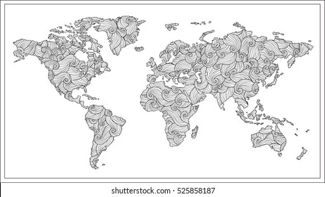 Raster copies pattern coloring book black stock illustration