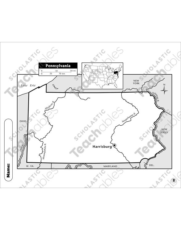Pennsylvania map printable maps